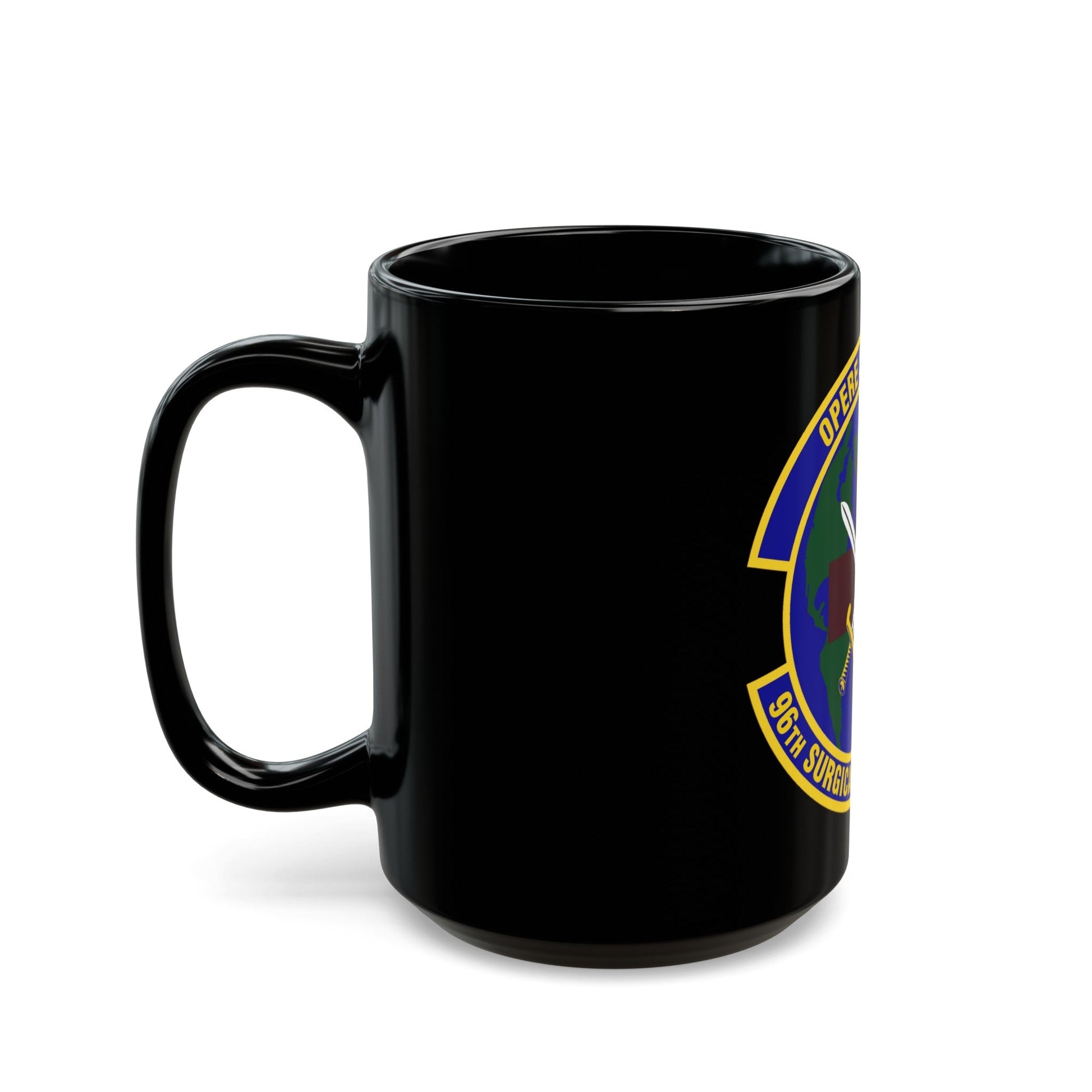 96th Surgical Operations Squadron (U.S. Air Force) Black Coffee Mug-The Sticker Space