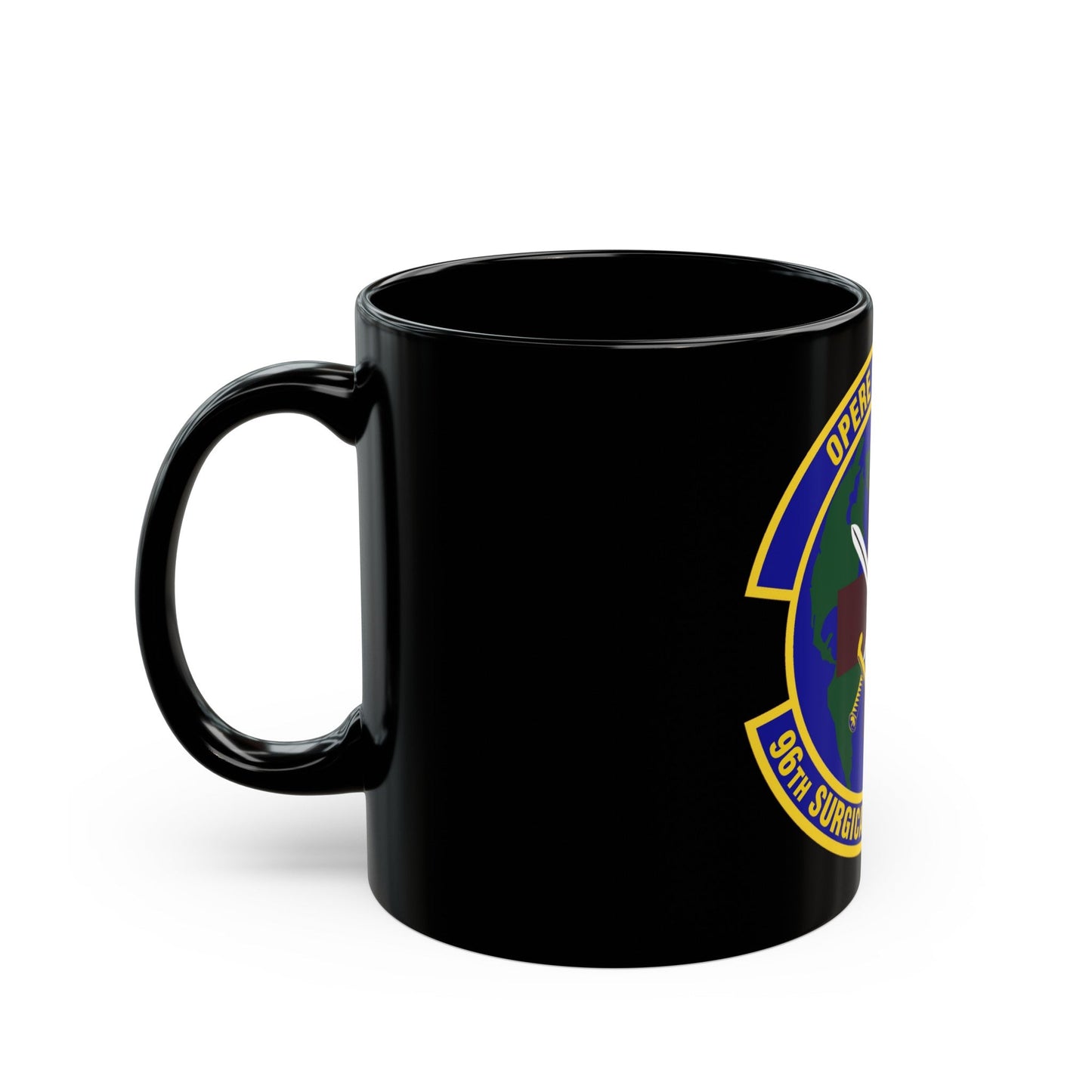 96th Surgical Operations Squadron (U.S. Air Force) Black Coffee Mug-The Sticker Space