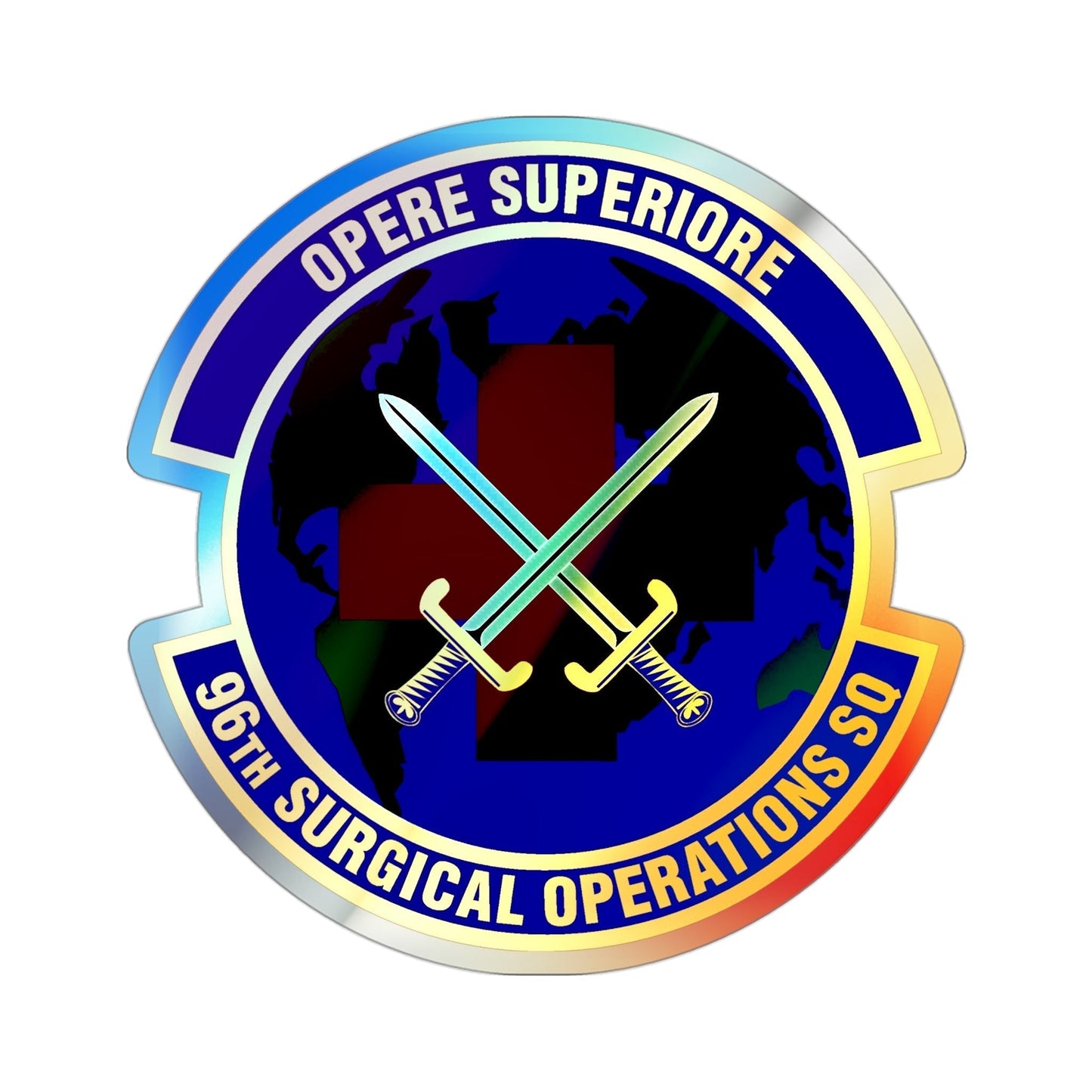 96th Surgical Operations Squadron (U.S. Air Force) Holographic STICKER Die-Cut Vinyl Decal-3 Inch-The Sticker Space