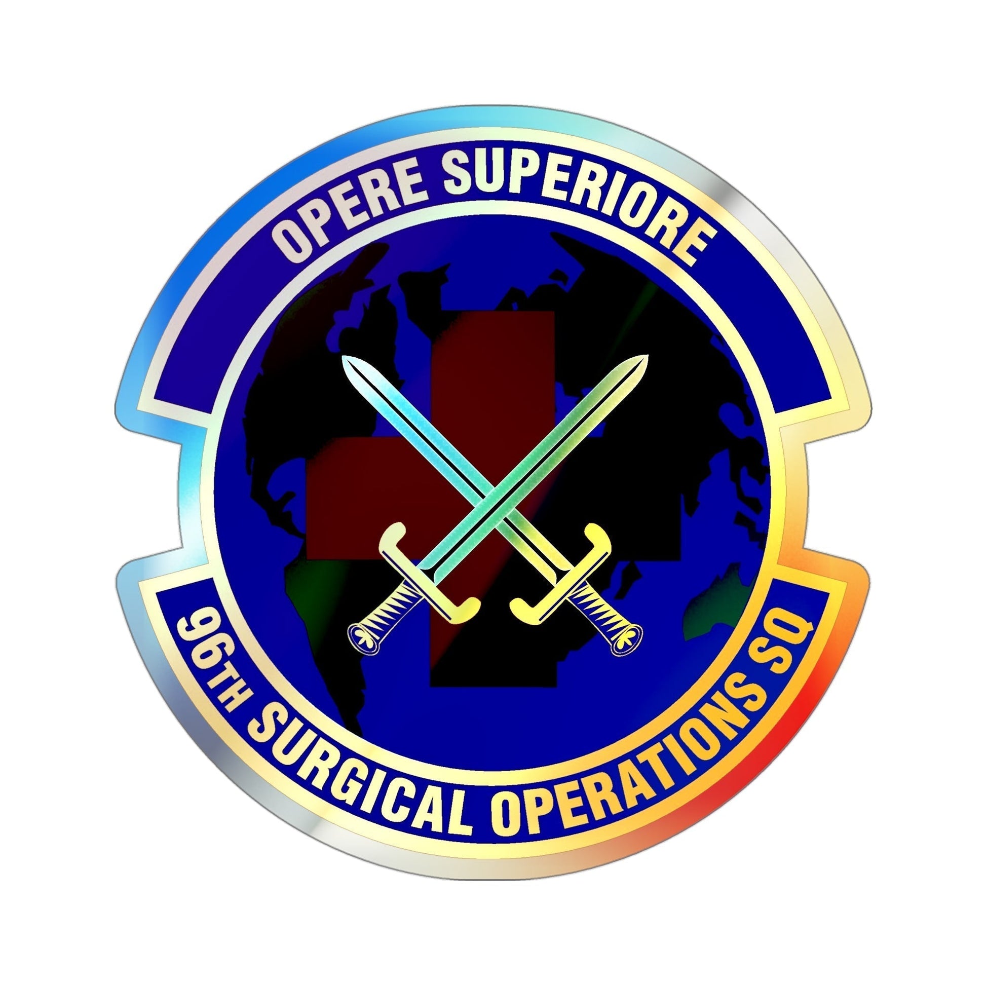 96th Surgical Operations Squadron (U.S. Air Force) Holographic STICKER Die-Cut Vinyl Decal-4 Inch-The Sticker Space