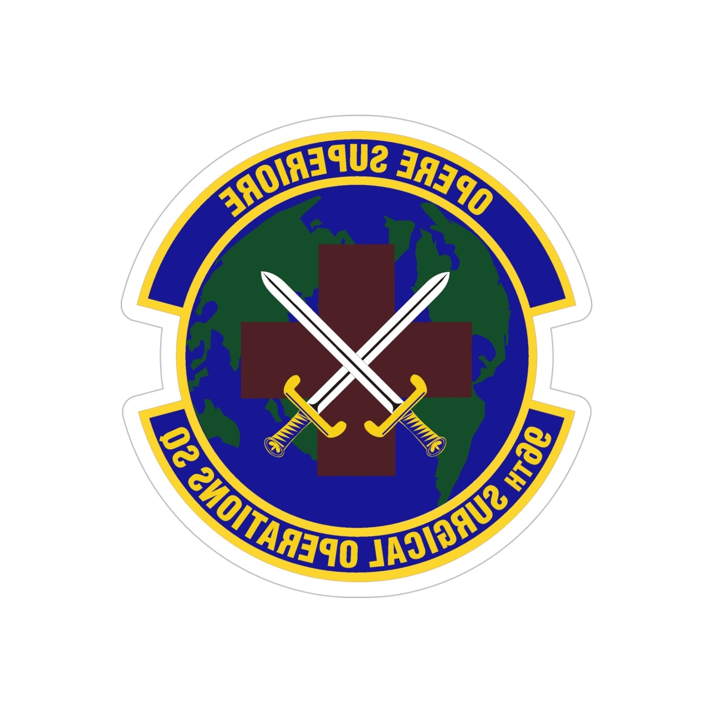 96th Surgical Operations Squadron (U.S. Air Force) REVERSE PRINT Transparent STICKER-5" × 5"-The Sticker Space