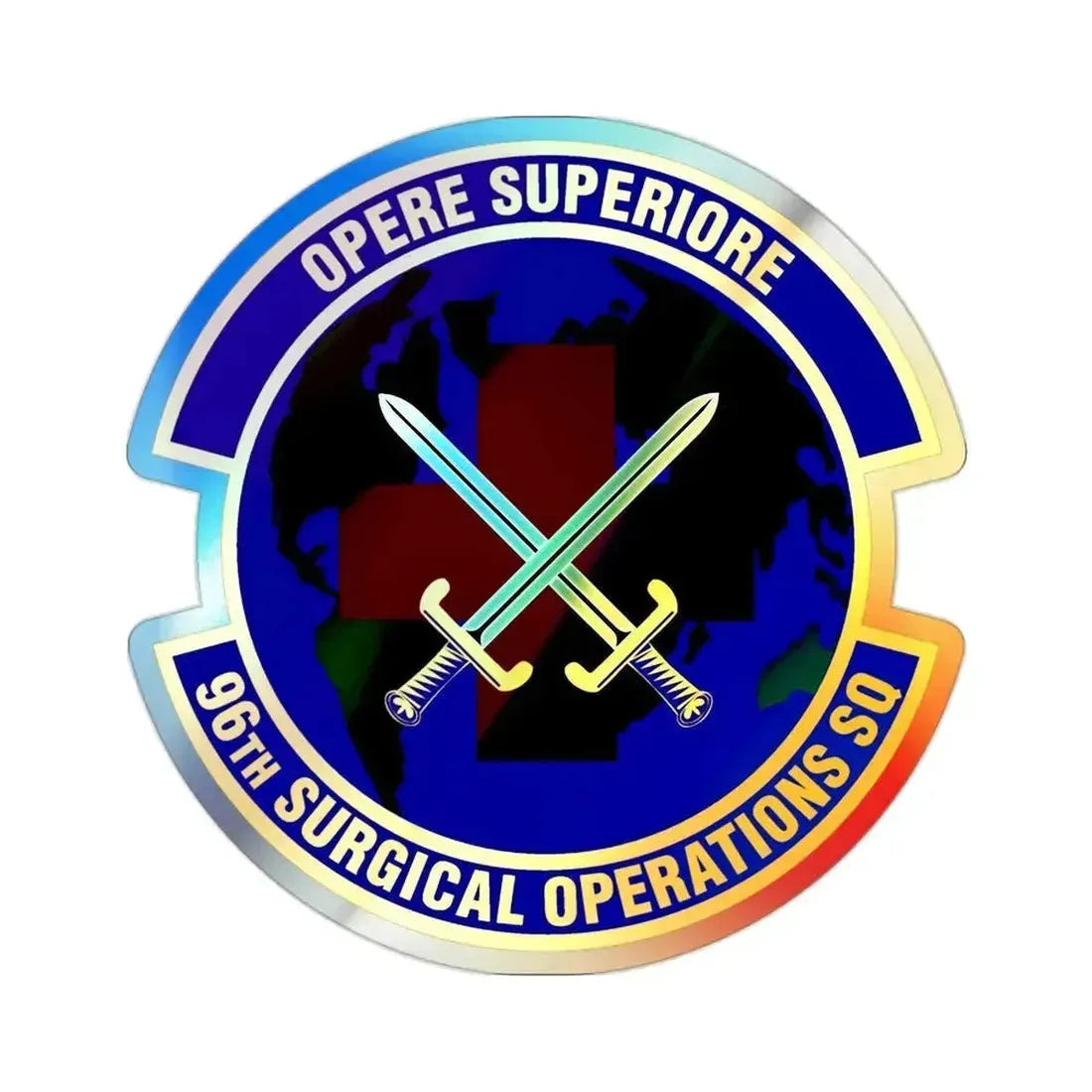 96th Surgical Operations Squadron (U.S. Air Force) Holographic STICKER Die-Cut Vinyl Decal 2 Inch Holographic - The Sticker Space