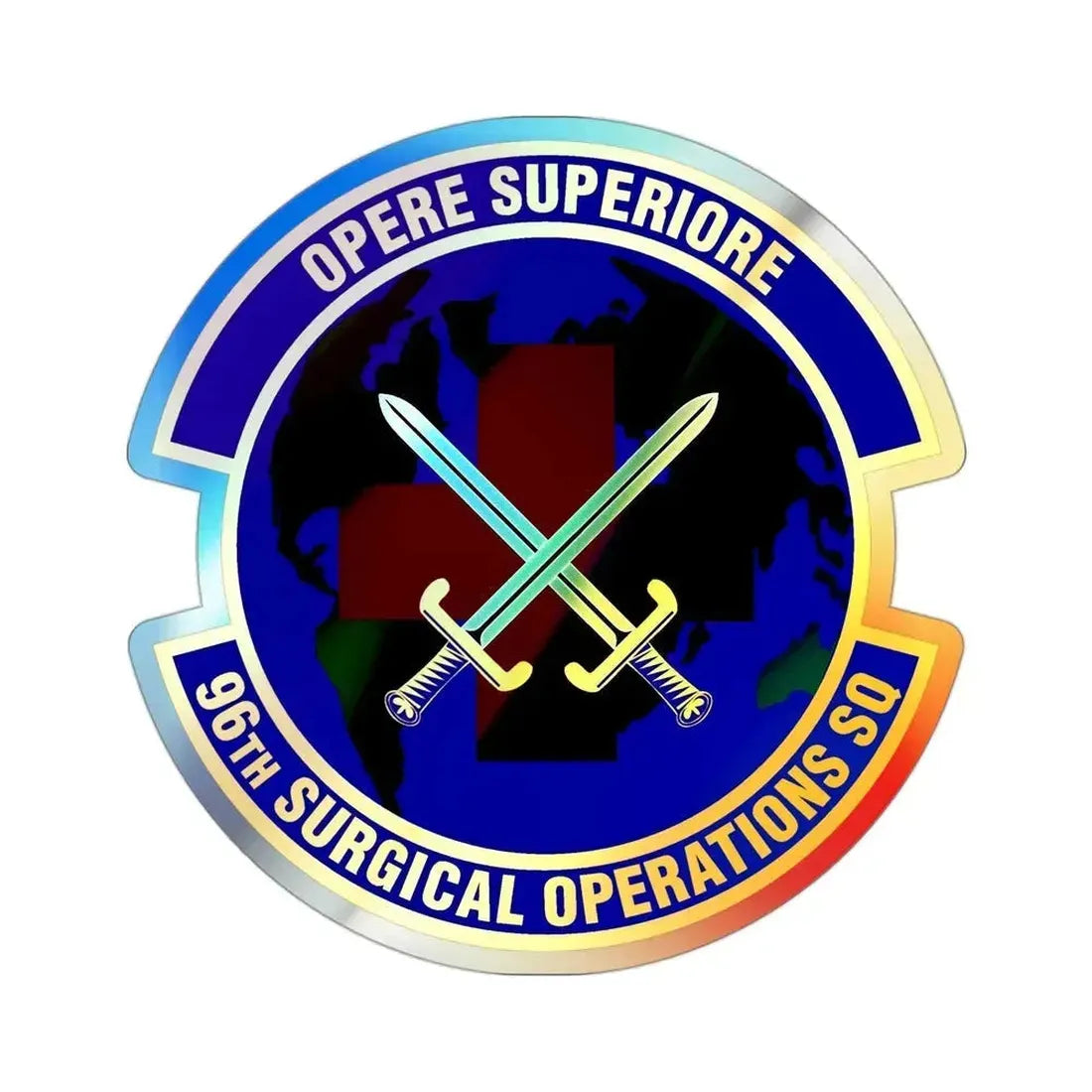 96th Surgical Operations Squadron (U.S. Air Force) Holographic STICKER Die-Cut Vinyl Decal 3 Inch Holographic - The Sticker Space