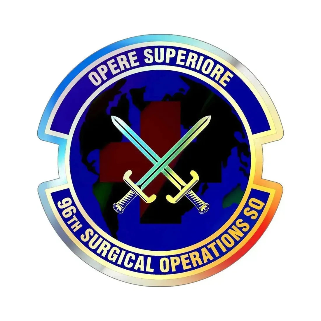 96th Surgical Operations Squadron (U.S. Air Force) Holographic STICKER Die-Cut Vinyl Decal 6 Inch Holographic - The Sticker Space