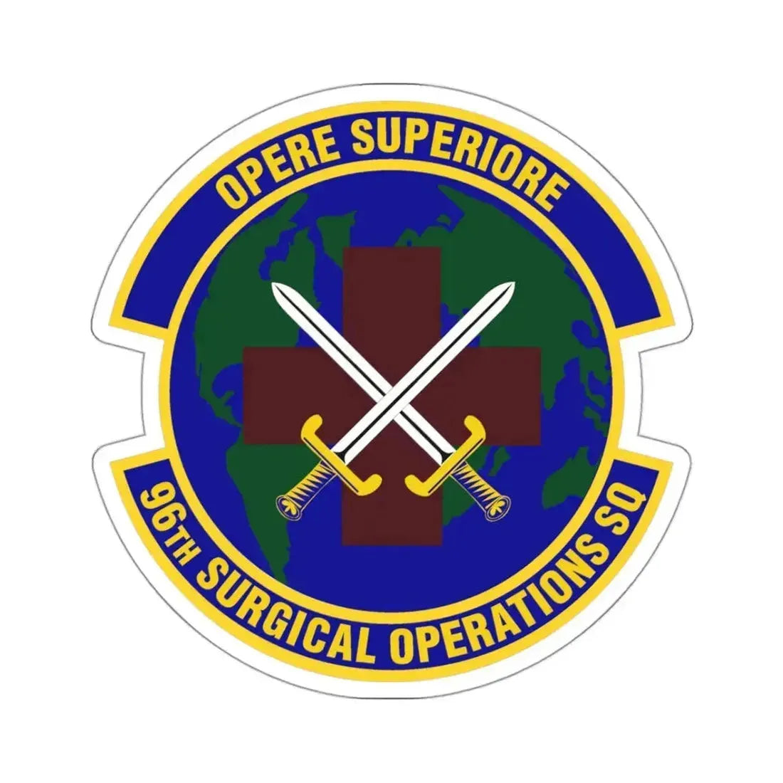 96th Surgical Operations Squadron (U.S. Air Force) STICKER Vinyl Kiss-Cut Decal 3 Inch White - The Sticker Space