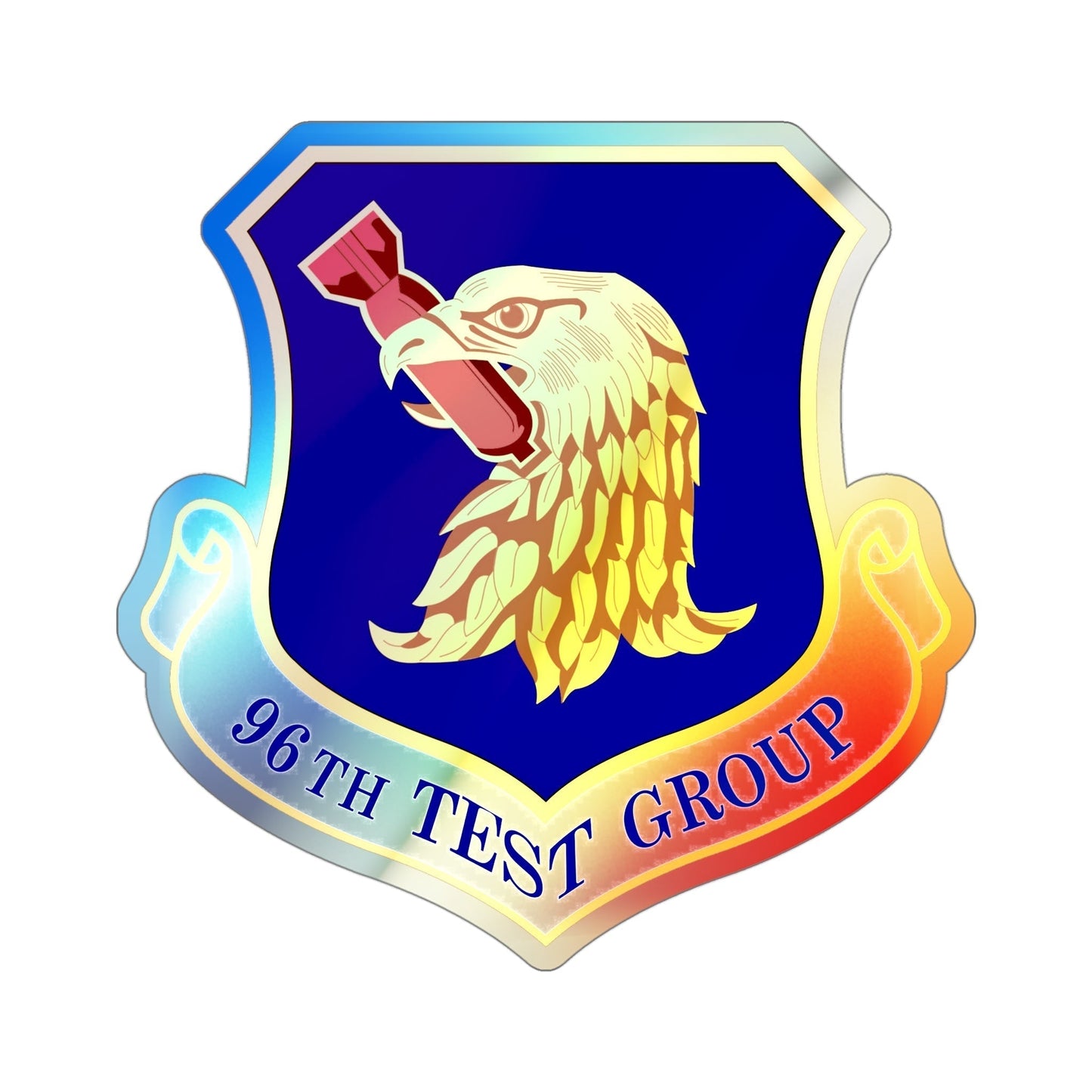 96th Test Group (U.S. Air Force) Holographic STICKER Die-Cut Vinyl Decal-4 Inch-The Sticker Space