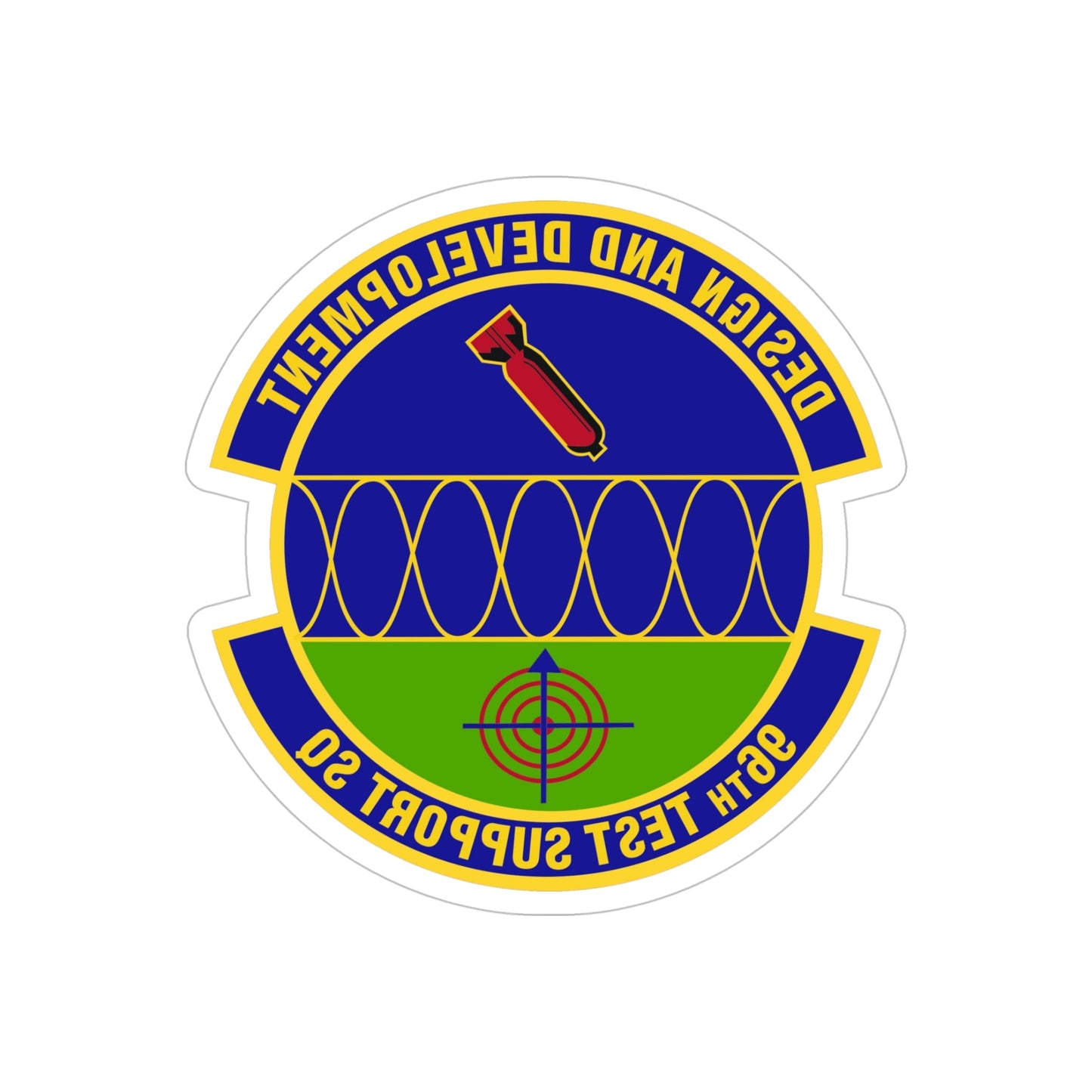 96th Test Support Squadron (U.S. Air Force) REVERSE PRINT Transparent STICKER-5" × 5"-The Sticker Space