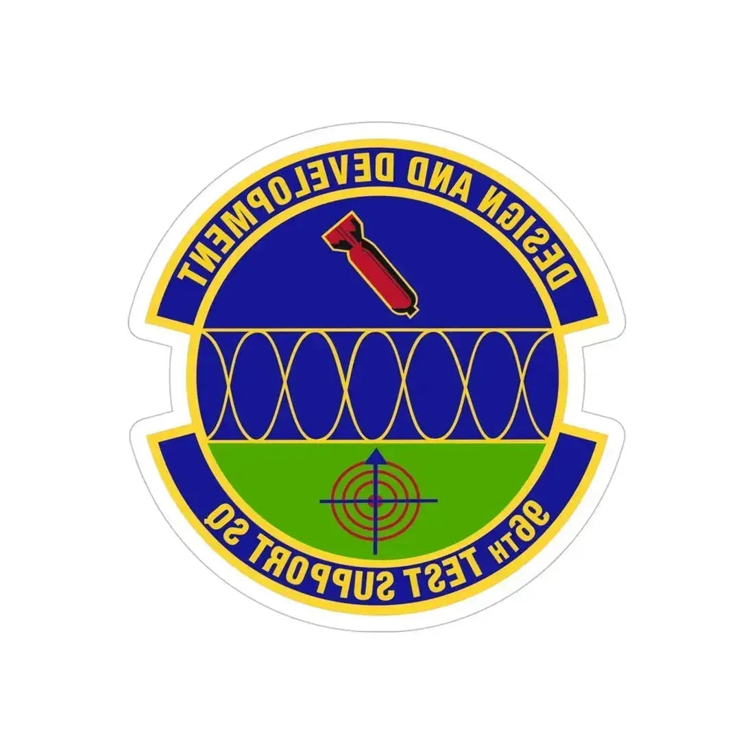 96th Test Support Squadron (U.S. Air Force) REVERSE PRINT Transparent Die-Cut STICKER 6 Inch Die-Cut Transparent - The Sticker Space