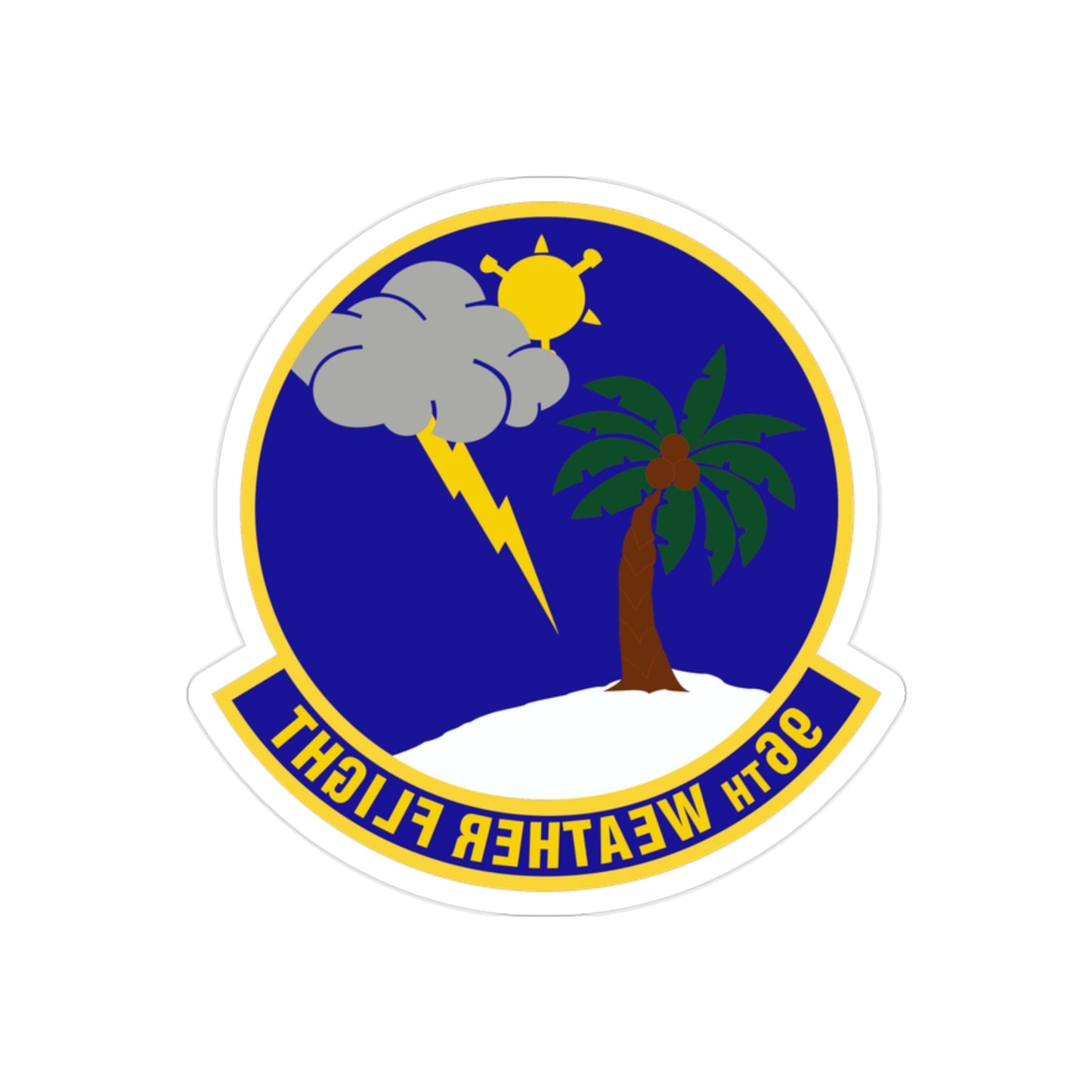 96th Weather Flight (U.S. Air Force) REVERSE PRINT Transparent STICKER-2" × 2"-The Sticker Space