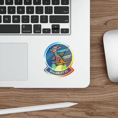 97 Airlift Squadron AFRC (U.S. Air Force) Holographic STICKER Die-Cut Vinyl Decal-The Sticker Space