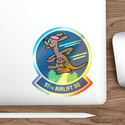 97 Airlift Squadron AFRC (U.S. Air Force) Holographic STICKER Die-Cut Vinyl Decal-The Sticker Space