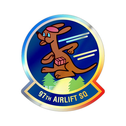 97 Airlift Squadron AFRC (U.S. Air Force) Holographic STICKER Die-Cut Vinyl Decal-2 Inch-The Sticker Space