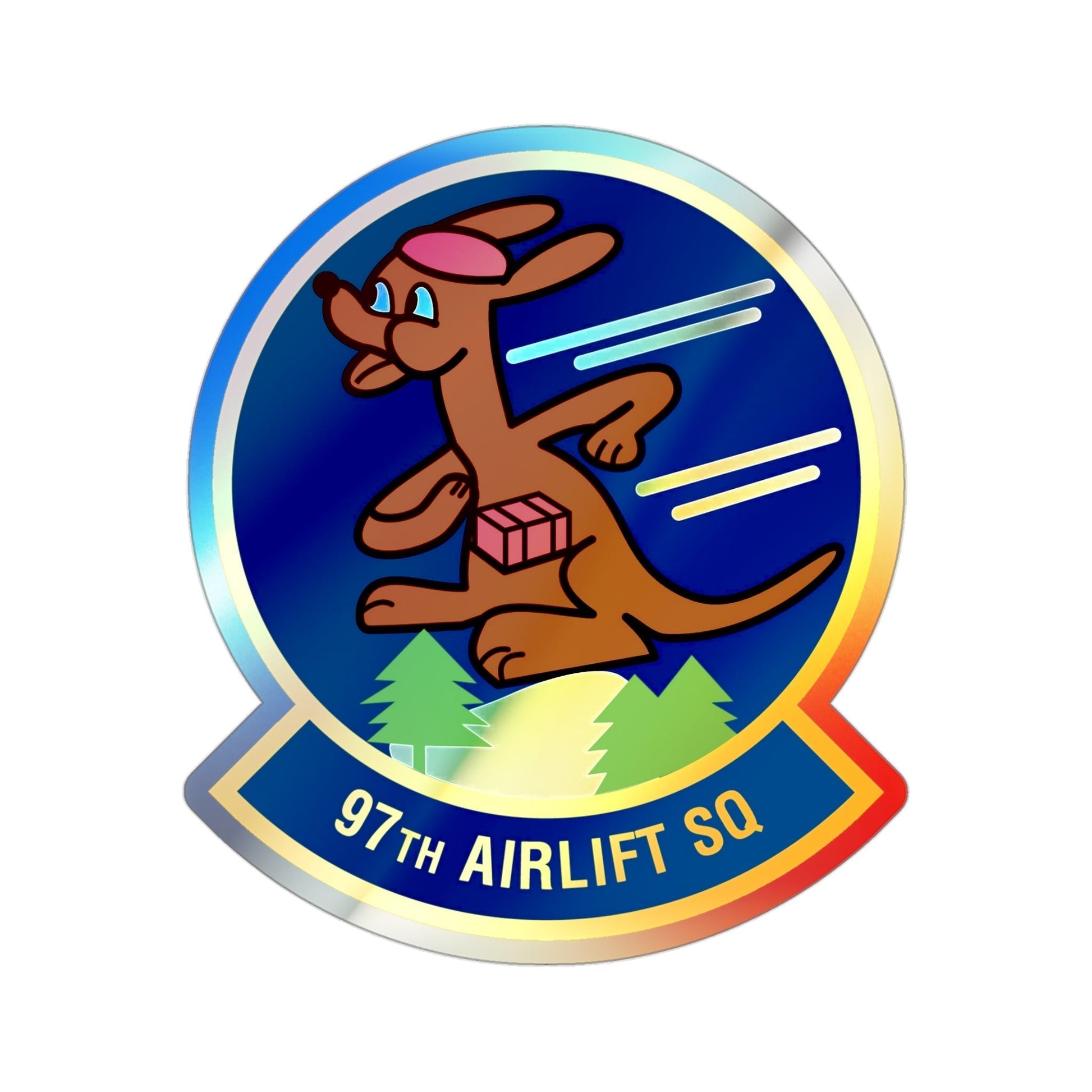 97 Airlift Squadron AFRC (U.S. Air Force) Holographic STICKER Die-Cut Vinyl Decal-3 Inch-The Sticker Space