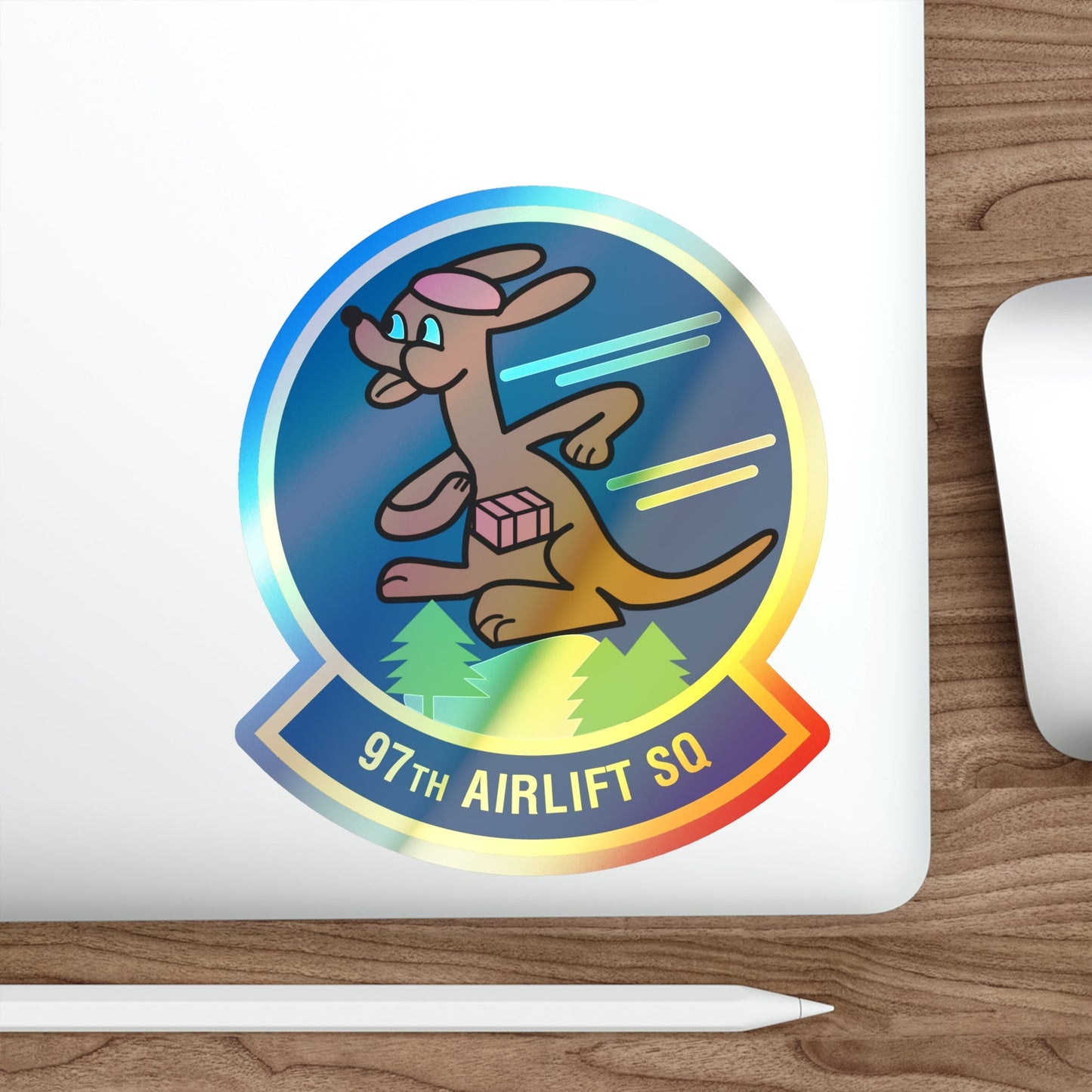 97 Airlift Squadron AFRC (U.S. Air Force) Holographic STICKER Die-Cut Vinyl Decal-The Sticker Space