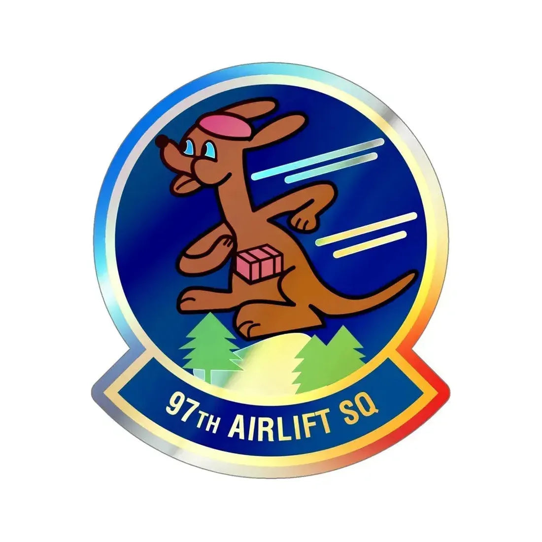 97 Airlift Squadron AFRC (U.S. Air Force) Holographic STICKER Die-Cut Vinyl Decal 5 Inch Holographic - The Sticker Space