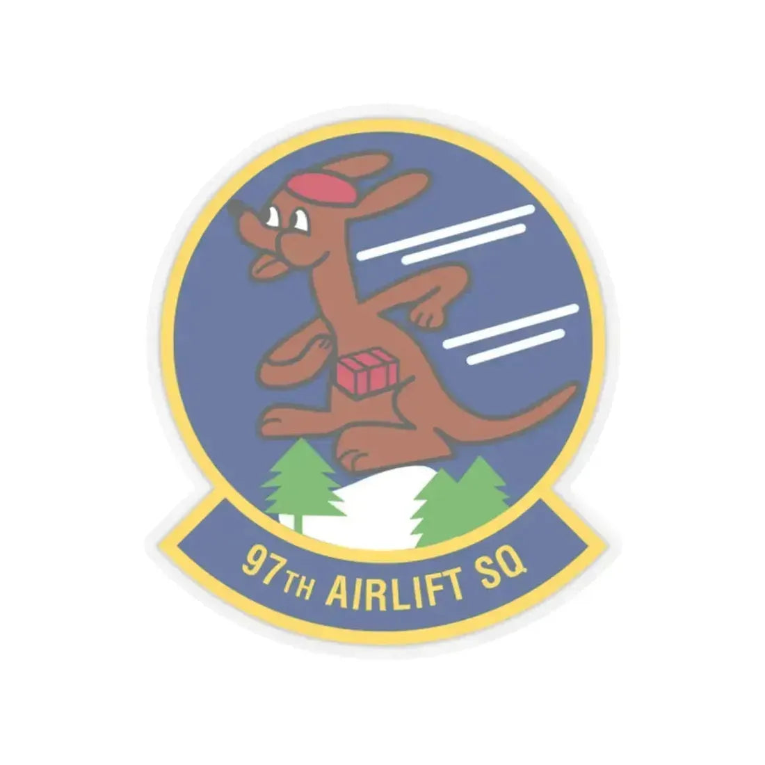 97 Airlift Squadron AFRC (U.S. Air Force) STICKER Vinyl Kiss-Cut Decal 2 Inch Transparent - The Sticker Space