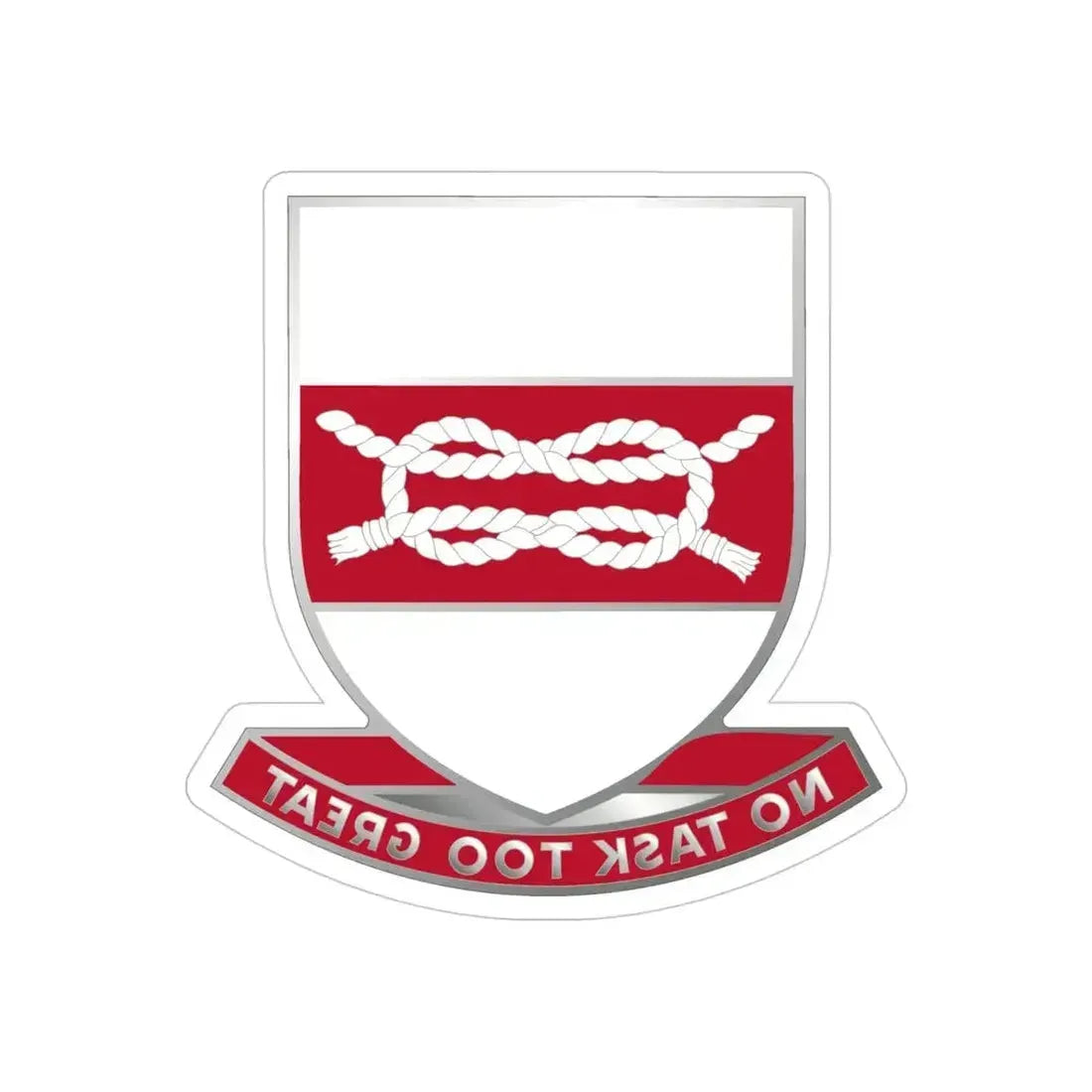 97 Engineer Battalion (U.S. Army) REVERSE PRINT Transparent Die-Cut STICKER 4 Inch Die-Cut Transparent - The Sticker Space