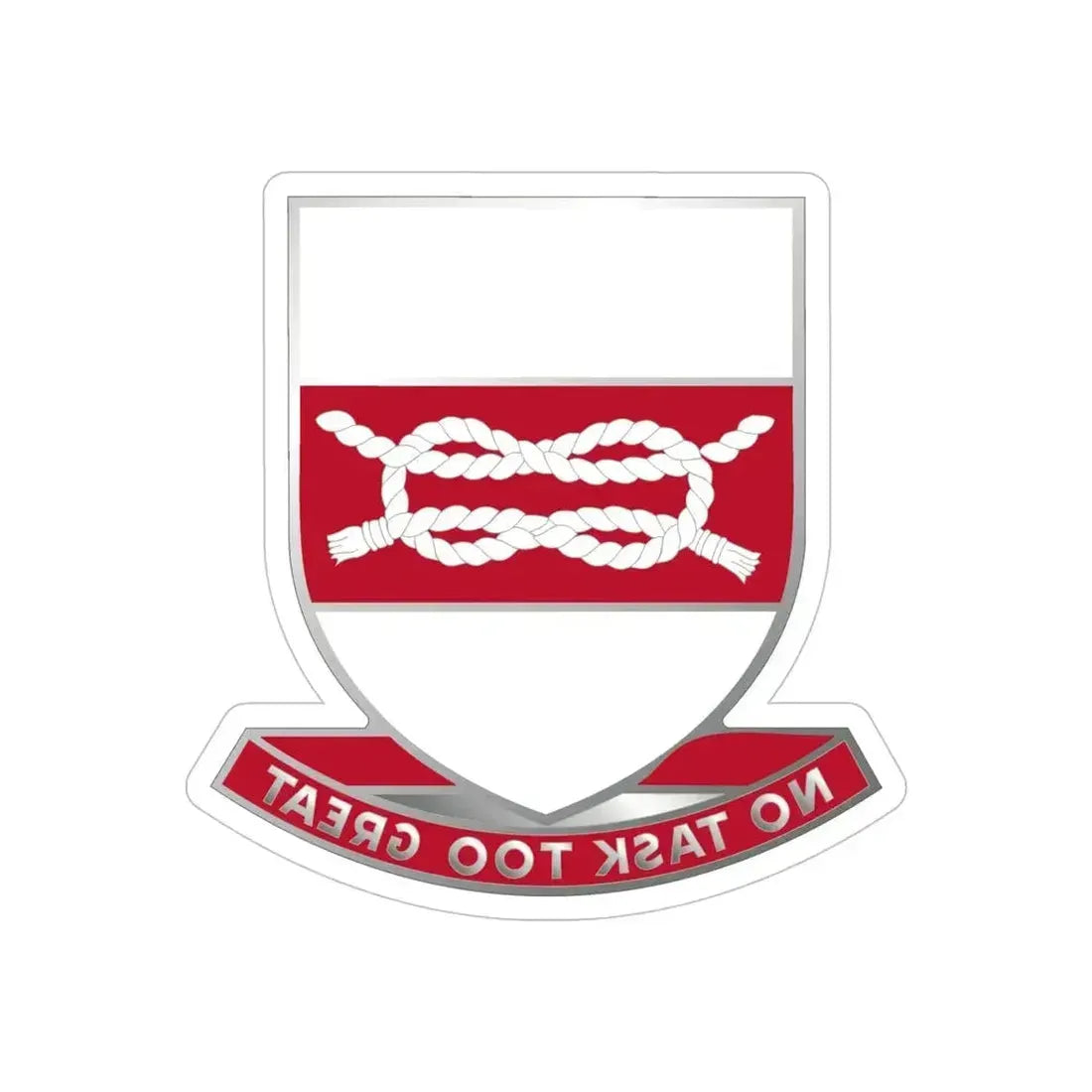 97 Engineer Battalion (U.S. Army) REVERSE PRINT Transparent Die-Cut STICKER 5 Inch Die-Cut Transparent - The Sticker Space