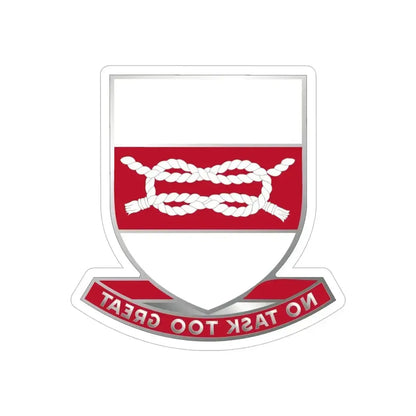 97 Engineer Battalion (U.S. Army) REVERSE PRINT Transparent Die-Cut STICKER 5 Inch Die-Cut Transparent - The Sticker Space