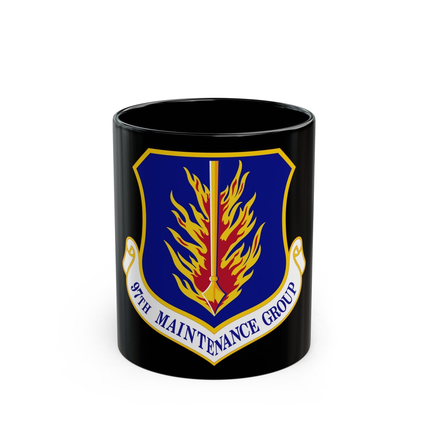 97 Maintenance Group AETC (U.S. Air Force) Black Coffee Mug-11oz-The Sticker Space