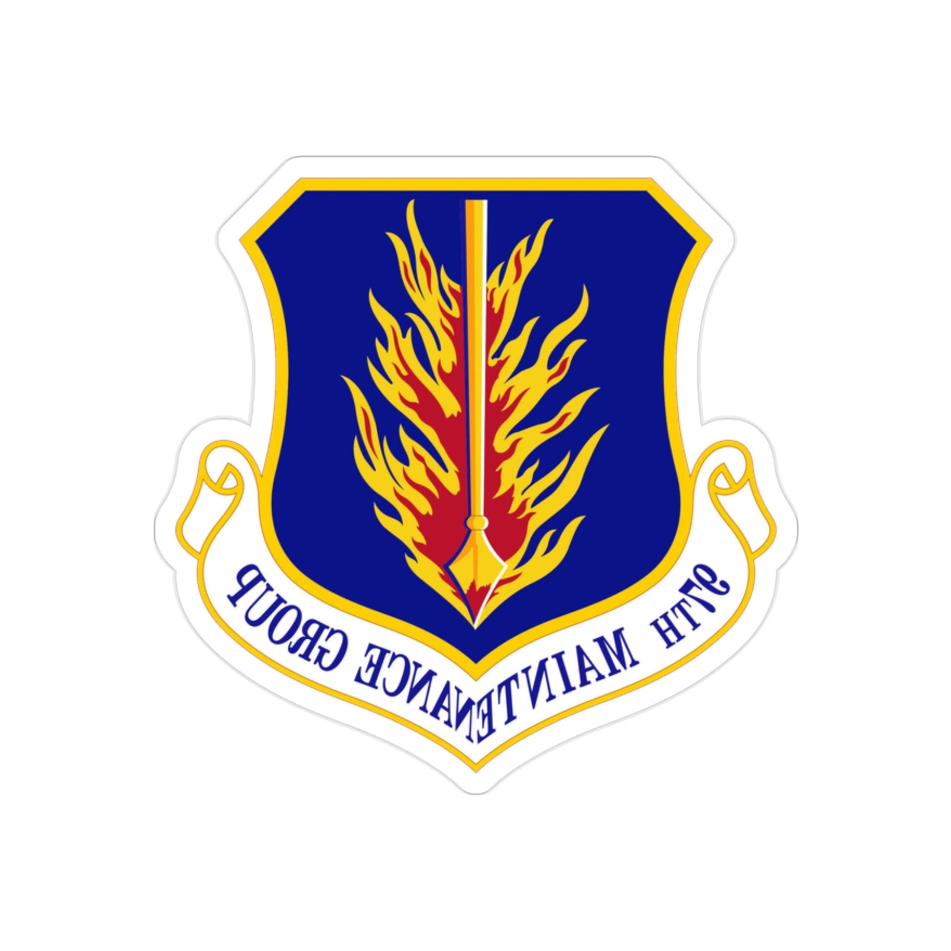 97 Maintenance Group AETC (U.S. Air Force) REVERSE PRINT Transparent STICKER-2" × 2"-The Sticker Space