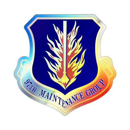 97 Maintenance Group AETC (U.S. Air Force) Holographic STICKER Die-Cut Vinyl Decal 3 Inch Holographic - The Sticker Space