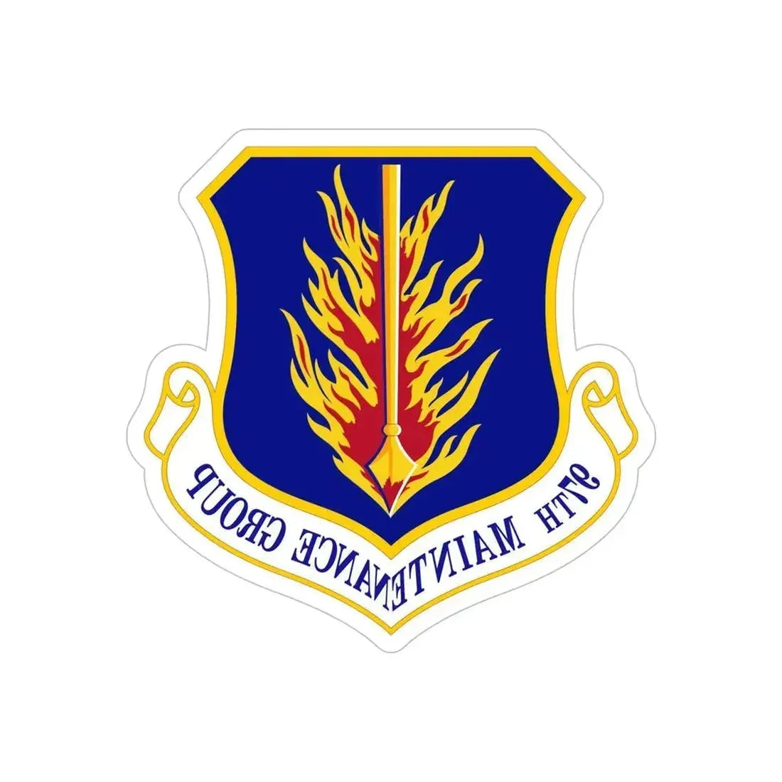 97 Maintenance Group AETC (U.S. Air Force) REVERSE PRINT Transparent Die-Cut STICKER 6 Inch Die-Cut Transparent - The Sticker Space