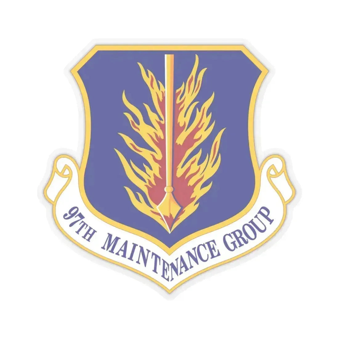 97 Maintenance Group AETC (U.S. Air Force) STICKER Vinyl Kiss-Cut Decal 4 Inch Transparent - The Sticker Space