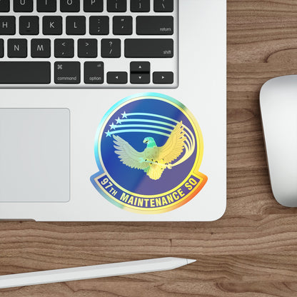 97 Maintenance Squadron AETC (U.S. Air Force) Holographic STICKER Die-Cut Vinyl Decal-The Sticker Space