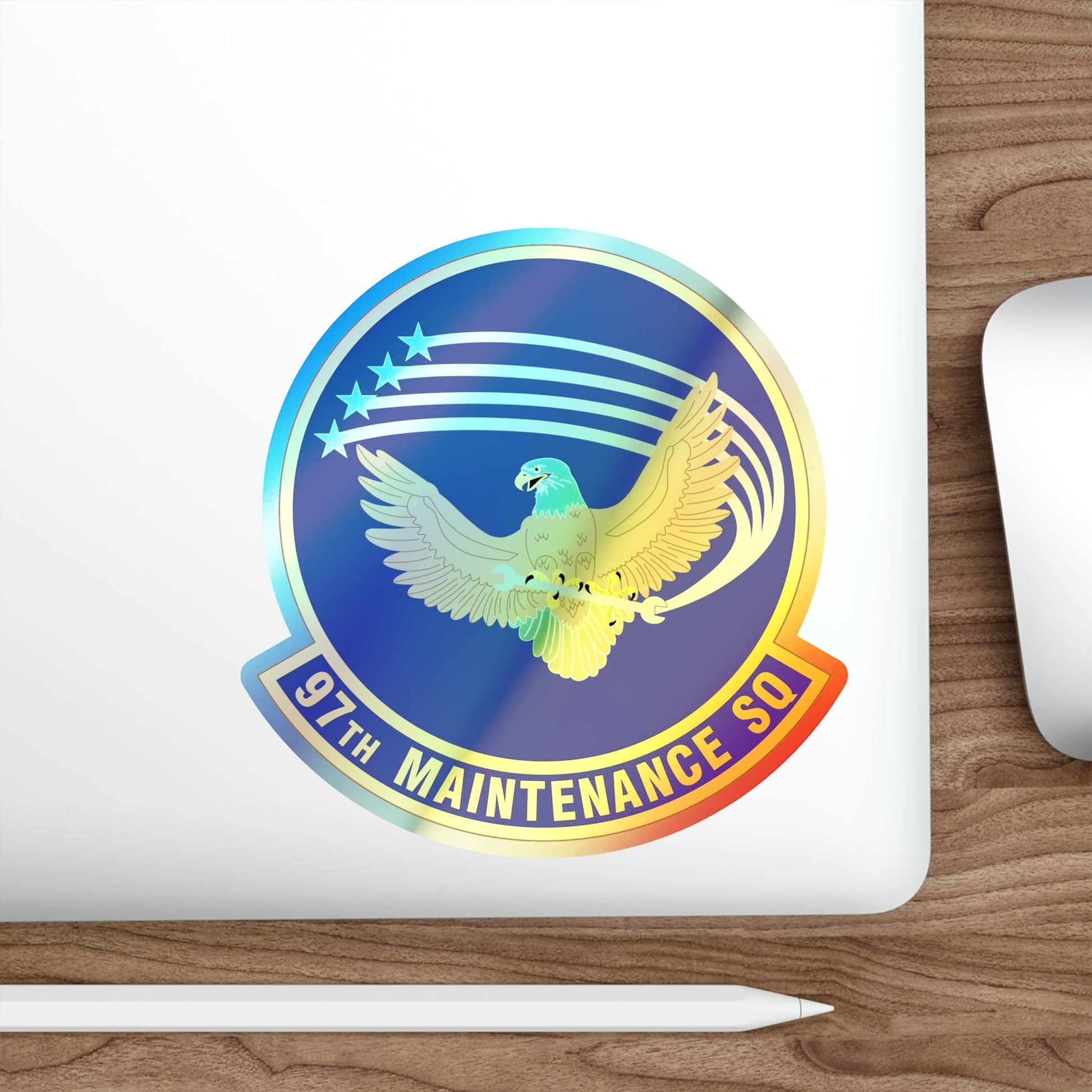 97 Maintenance Squadron AETC (U.S. Air Force) Holographic STICKER Die-Cut Vinyl Decal-The Sticker Space