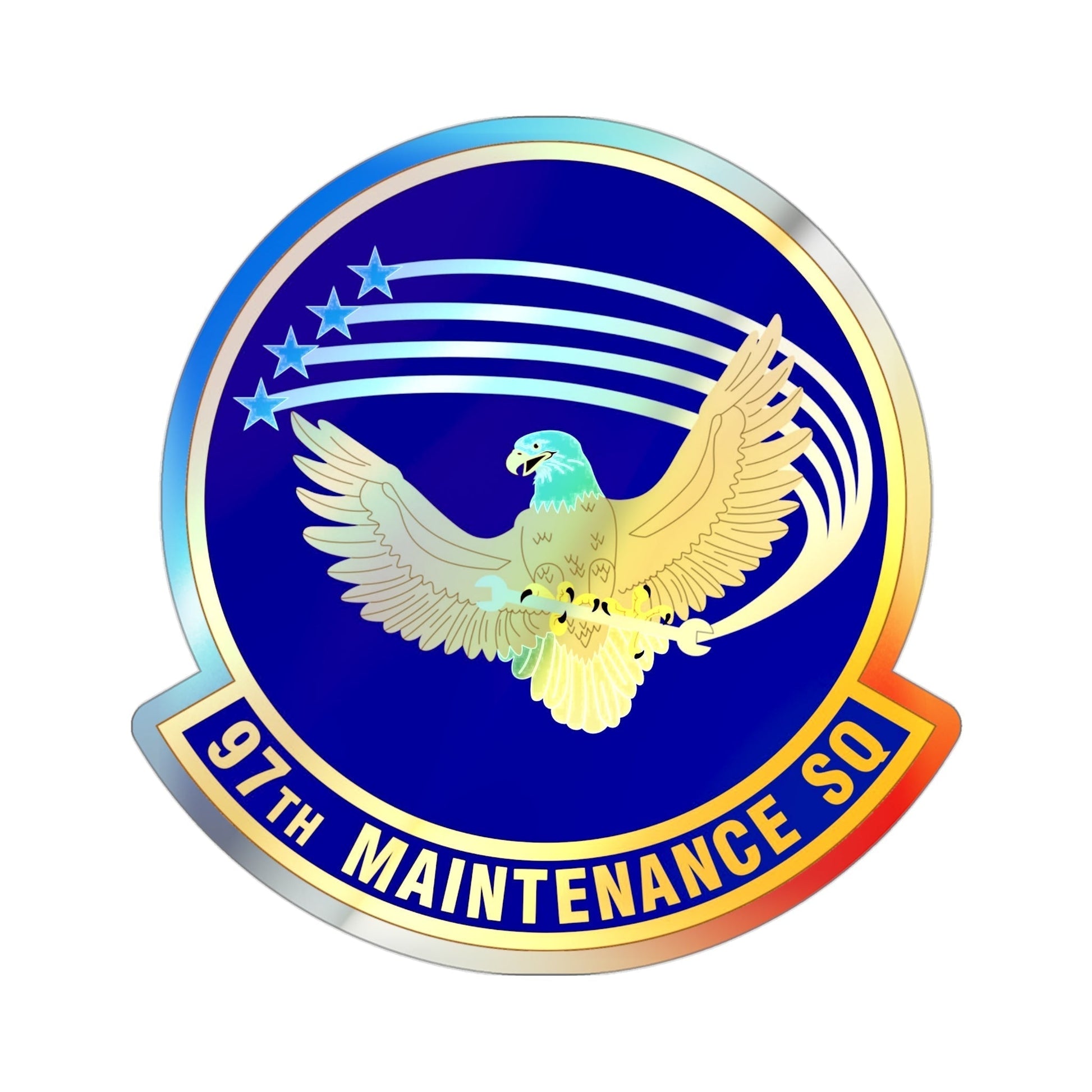 97 Maintenance Squadron AETC (U.S. Air Force) Holographic STICKER Die-Cut Vinyl Decal-3 Inch-The Sticker Space