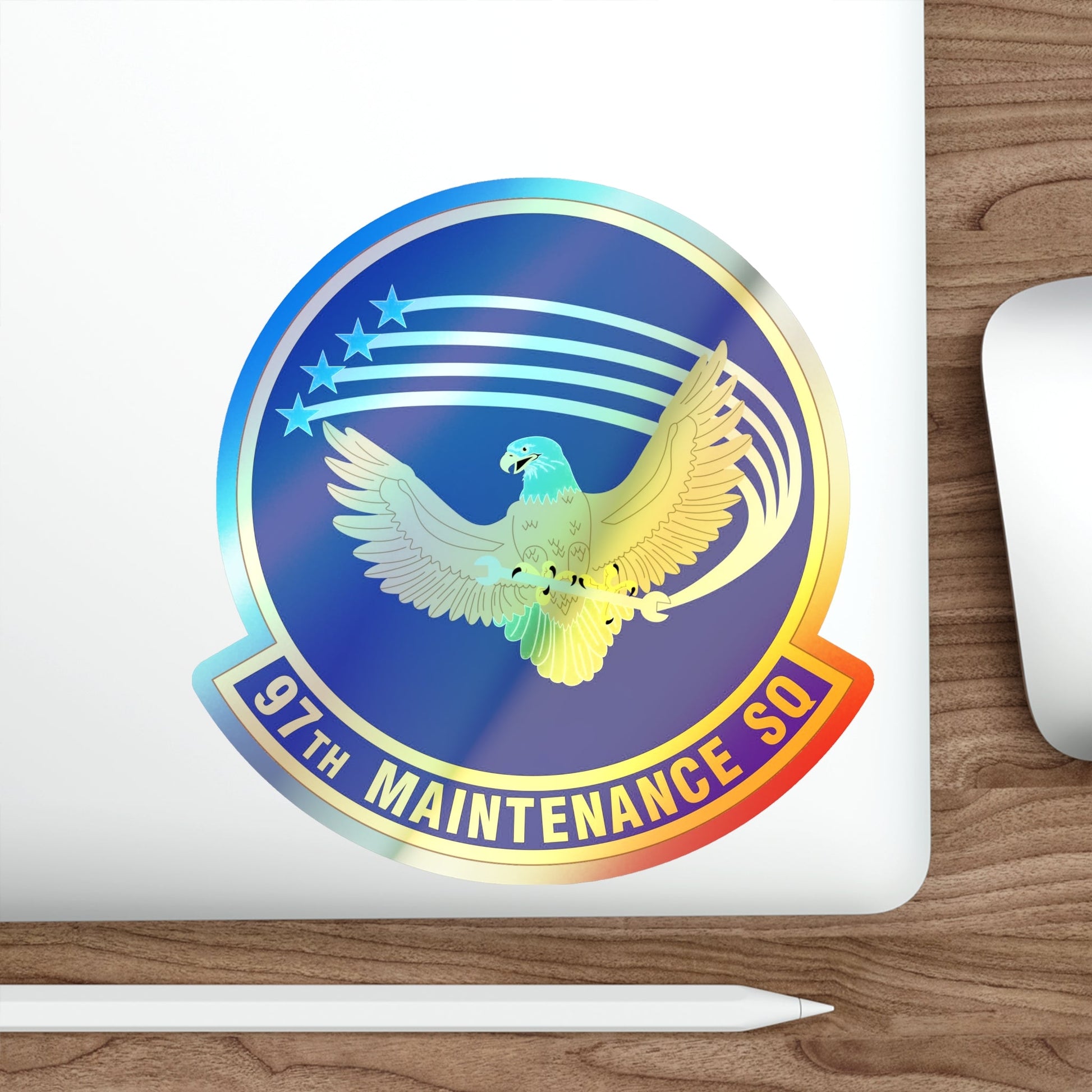 97 Maintenance Squadron AETC (U.S. Air Force) Holographic STICKER Die-Cut Vinyl Decal-The Sticker Space