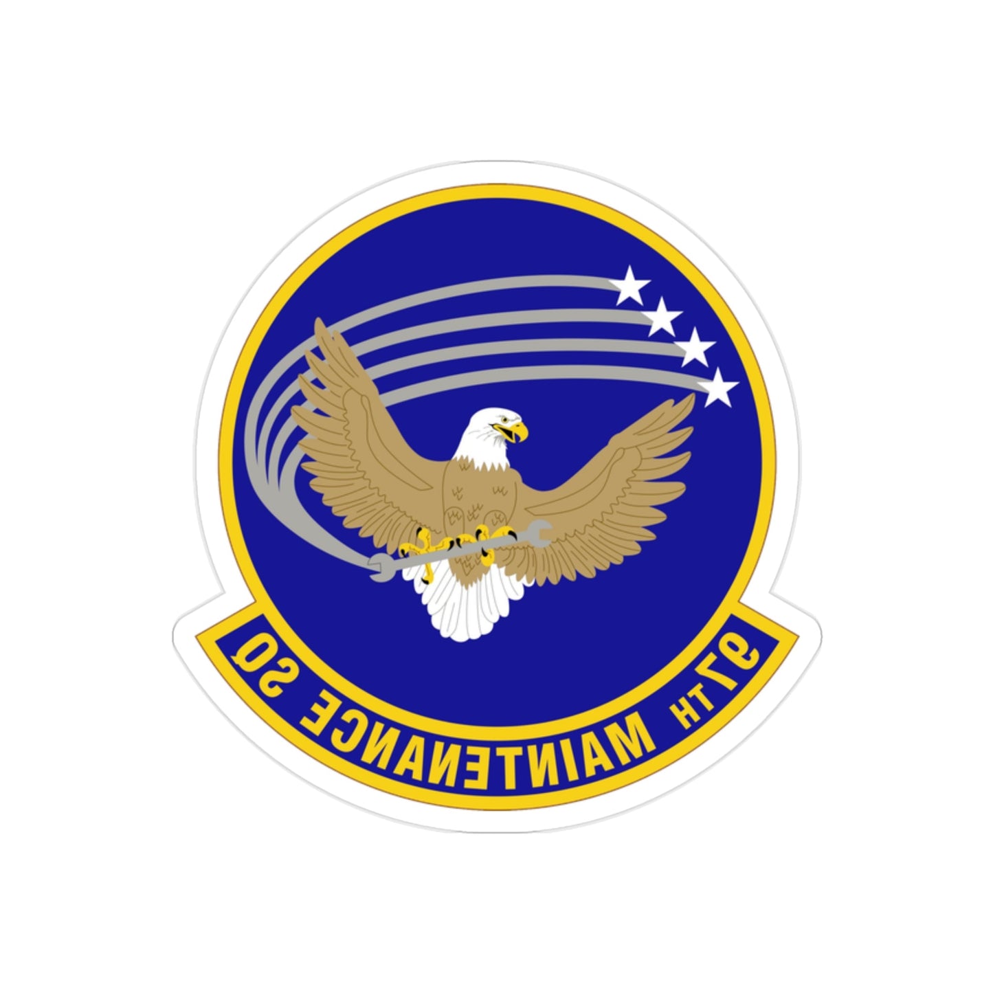 97 Maintenance Squadron AETC (U.S. Air Force) REVERSE PRINT Transparent STICKER-2" × 2"-The Sticker Space