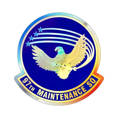 97 Maintenance Squadron AETC (U.S. Air Force) Holographic STICKER Die-Cut Vinyl Decal 3 Inch Holographic - The Sticker Space