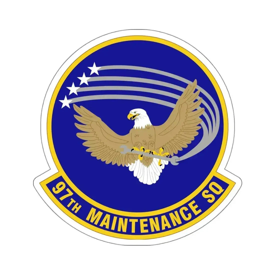 97 Maintenance Squadron AETC (U.S. Air Force) STICKER Vinyl Kiss-Cut Decal 4 Inch White - The Sticker Space