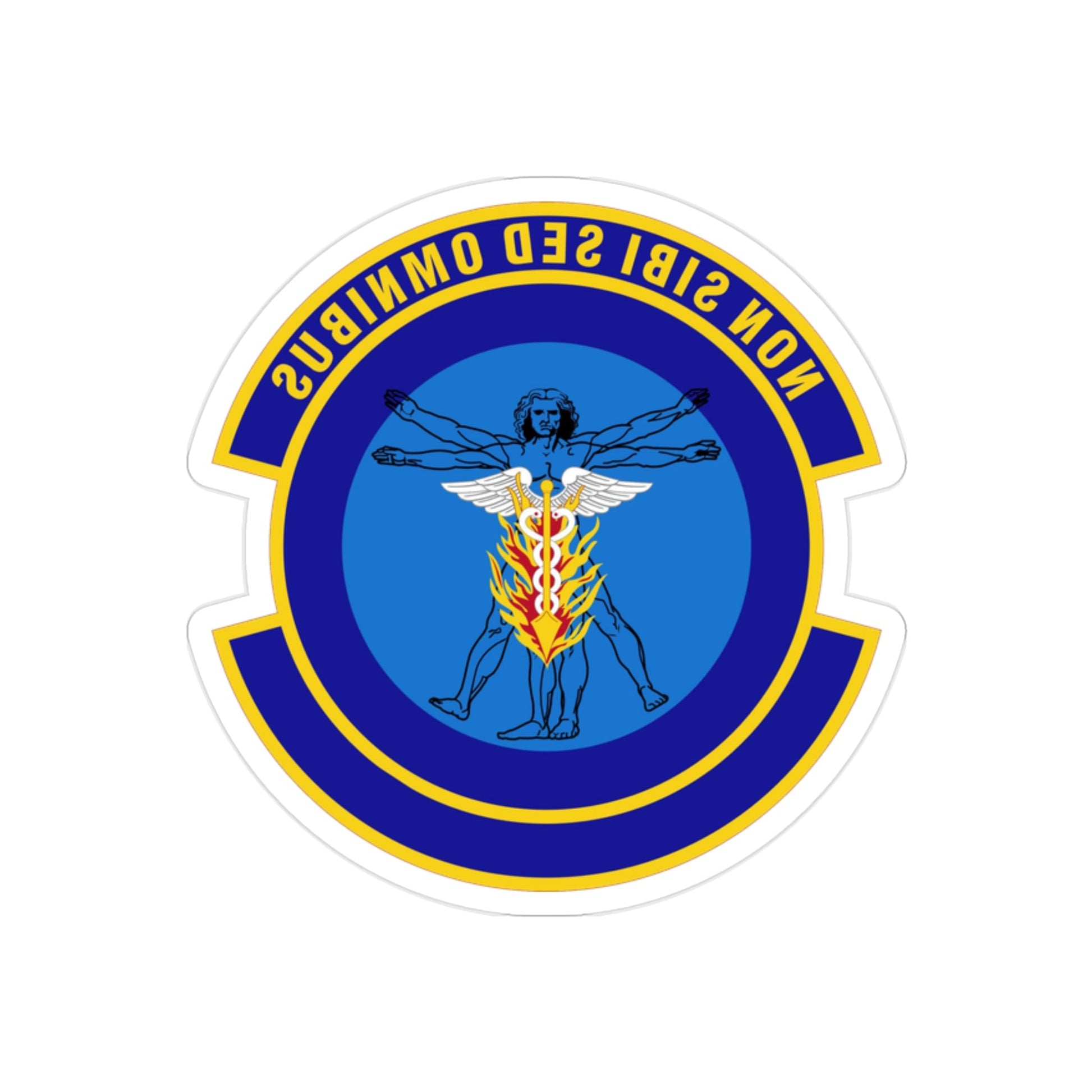 97 Operational Medical Readiness Squadron AETC (U.S. Air Force) REVERSE PRINT Transparent STICKER-2" × 2"-The Sticker Space