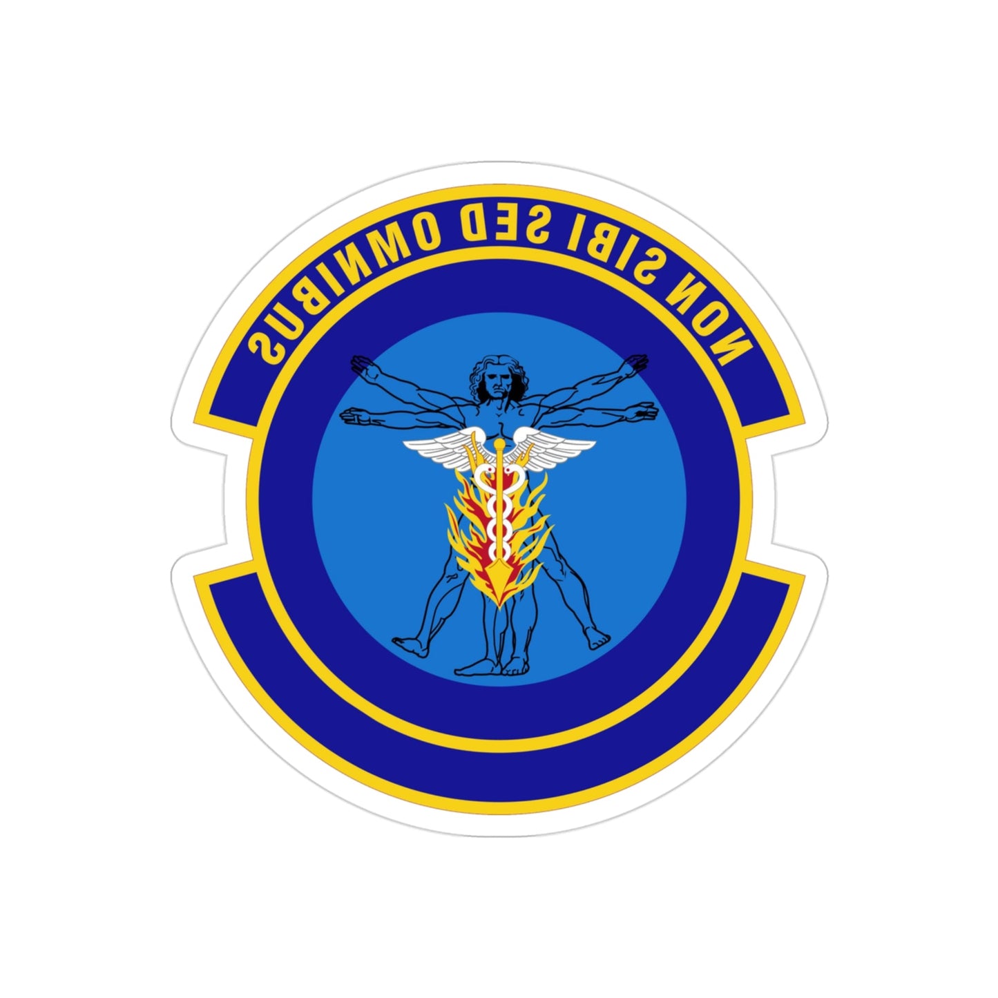 97 Operational Medical Readiness Squadron AETC (U.S. Air Force) REVERSE PRINT Transparent STICKER-3" × 3"-The Sticker Space