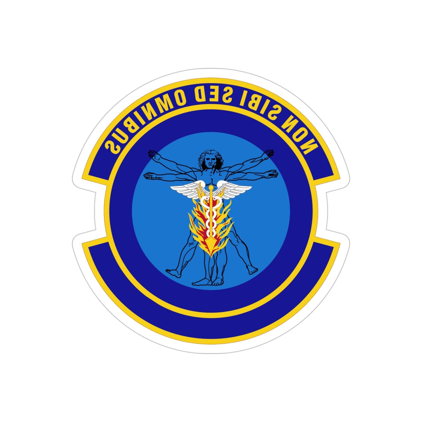 97 Operational Medical Readiness Squadron AETC (U.S. Air Force) REVERSE PRINT Transparent STICKER-4" × 4"-The Sticker Space