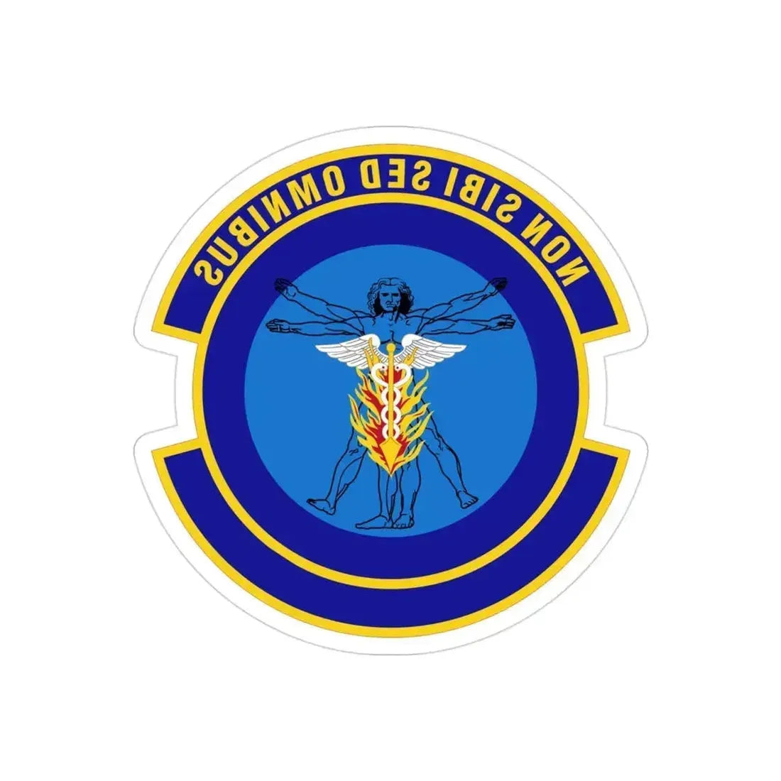 97 Operational Medical Readiness Squadron AETC (U.S. Air Force) REVERSE PRINT Transparent Die-Cut STICKER 3 Inch Die-Cut Transparent - The Sticker Space