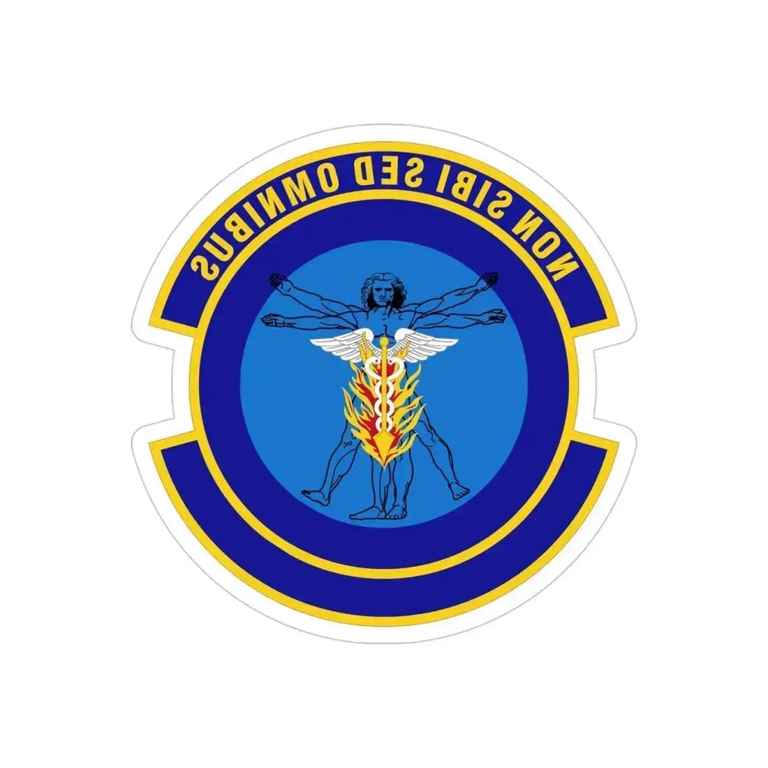 97 Operational Medical Readiness Squadron AETC (U.S. Air Force) REVERSE PRINT Transparent Die-Cut STICKER 4 Inch Die-Cut Transparent - The Sticker Space