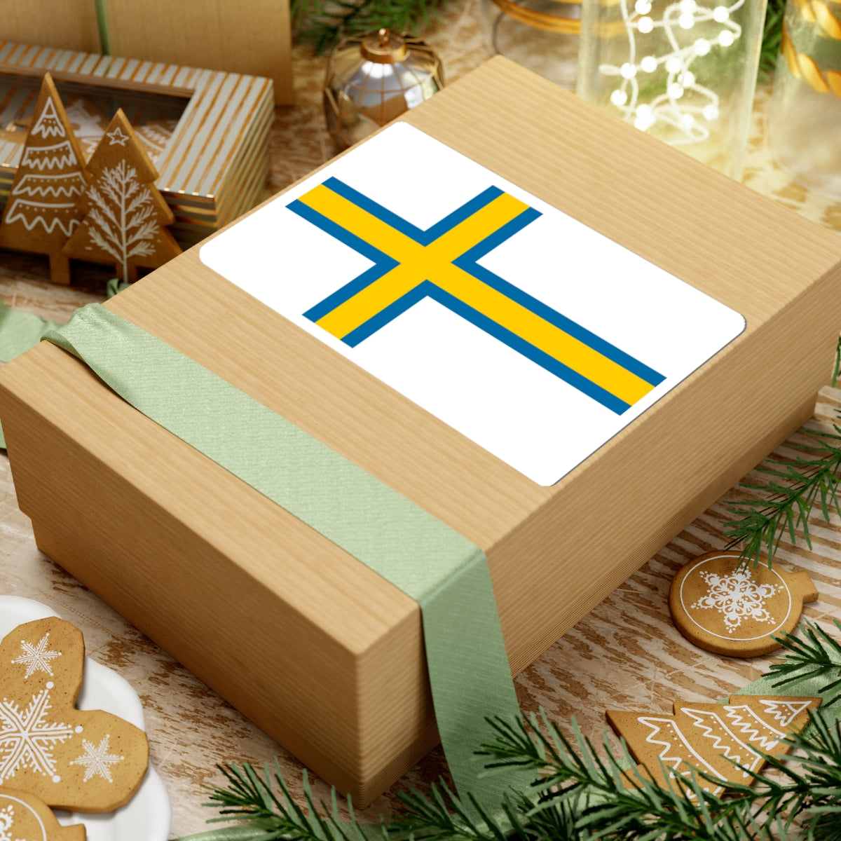 Norrland flag (Sweden) STICKER Vinyl Kiss-Cut Decal