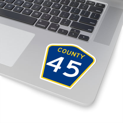 County 45 MN (Minnesota) (Road Sign) STICKER Vinyl Kiss-Cut Decal