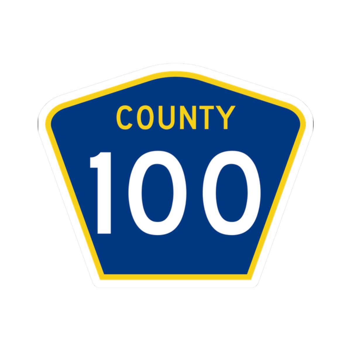 County 100 MN (Minnesota) (Road Sign) STICKER Vinyl Kiss-Cut Decal