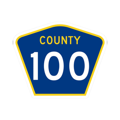 County 100 MN (Minnesota) (Road Sign) STICKER Vinyl Kiss-Cut Decal