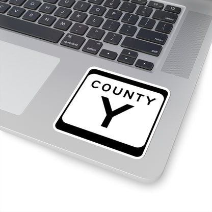 WIS County Y (Wisconsin) (Road Sign) STICKER Vinyl Kiss-Cut Decal