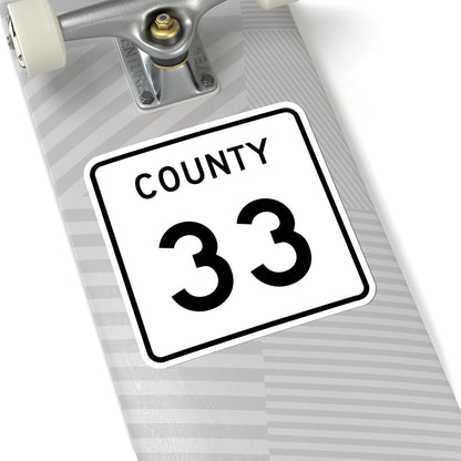 County 33 square (Minnesota) (Road Sign) STICKER Vinyl Kiss-Cut Decal