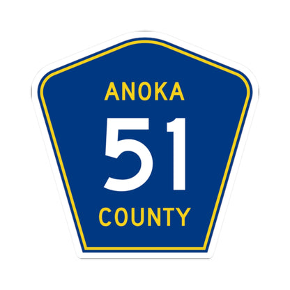 Anoka County 51 (Minnesota) (Road Sign) STICKER Vinyl Kiss-Cut Decal