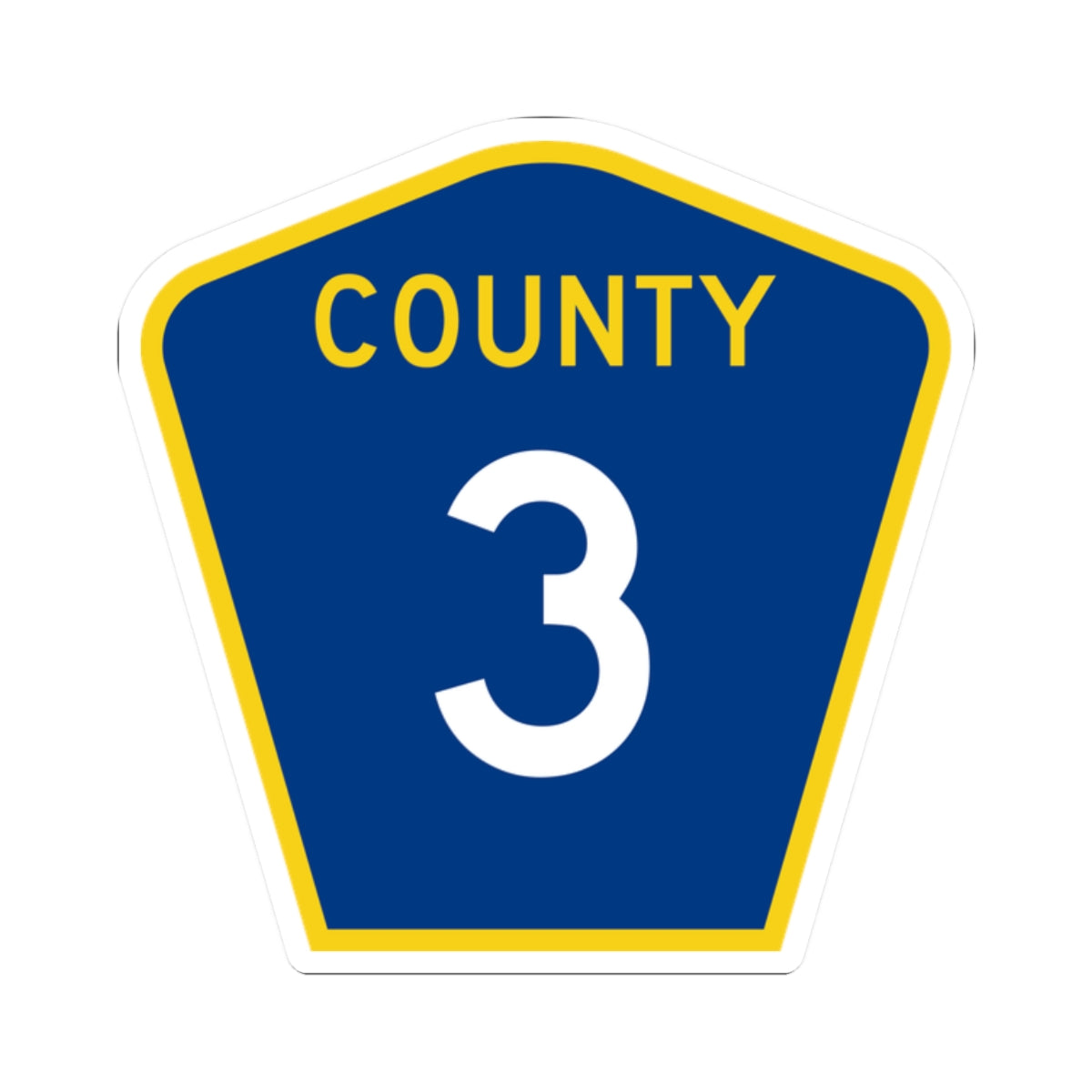 County 3 MN (Minnesota) (Road Sign) STICKER Vinyl Kiss-Cut Decal