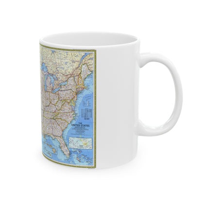 USA - The United States (1987) (Map) White Coffee Mug-The Sticker Space