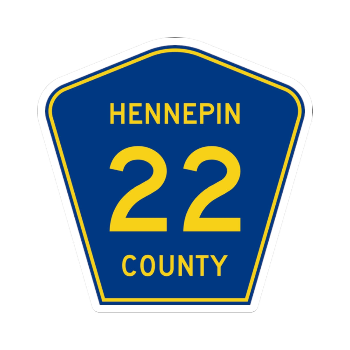 Hennepin County 22 (Minnesota) (Road Sign) STICKER Vinyl Kiss-Cut Decal